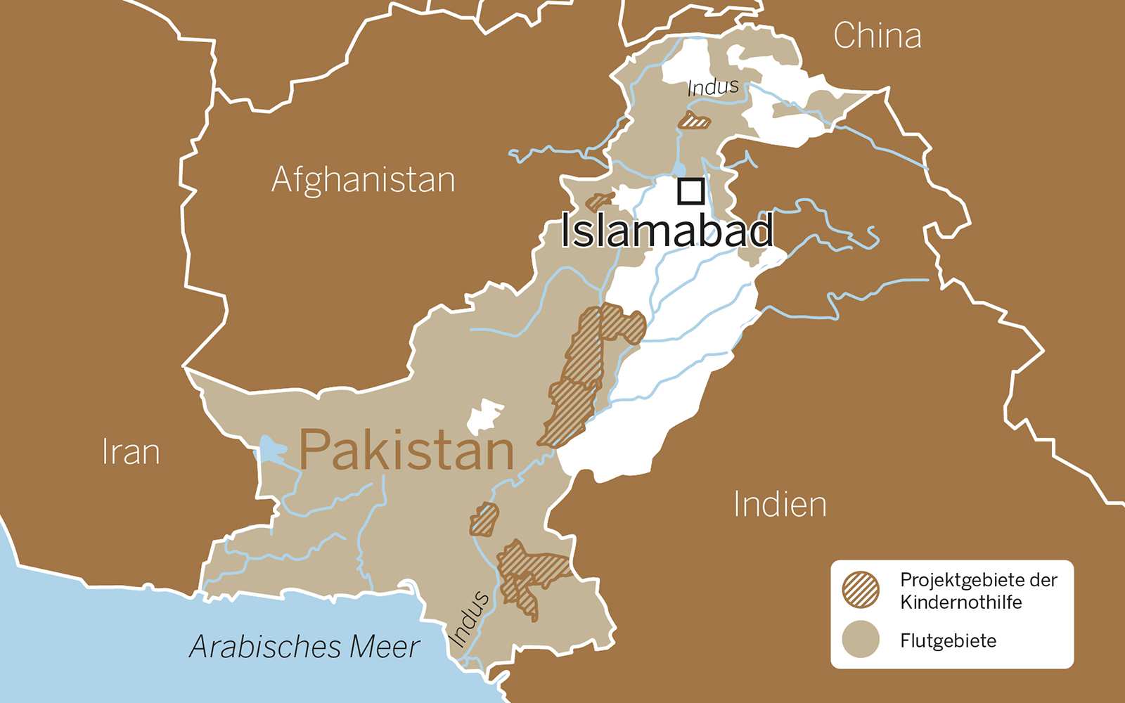 Projektaktivitäten der Kindernothilfe in den pakistanischen Überschwemmungsgebieten (Quelle: Kindernothilfe)