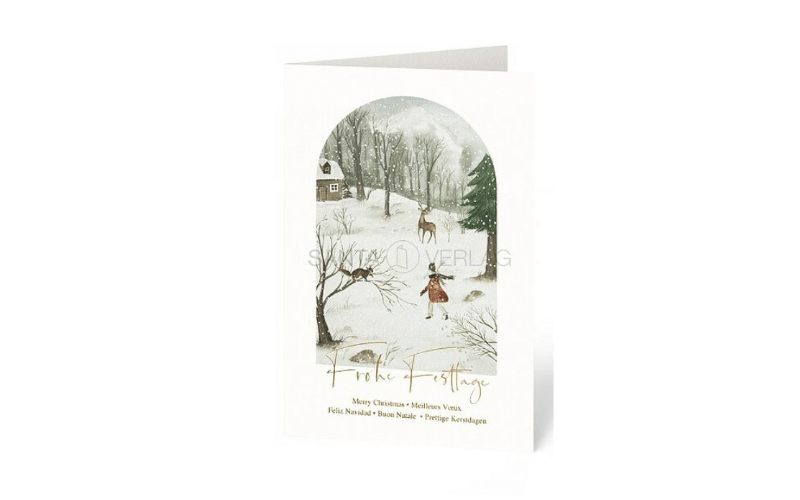 Weihnachtskarte Motiv Winterlandschaft Santa Verlag