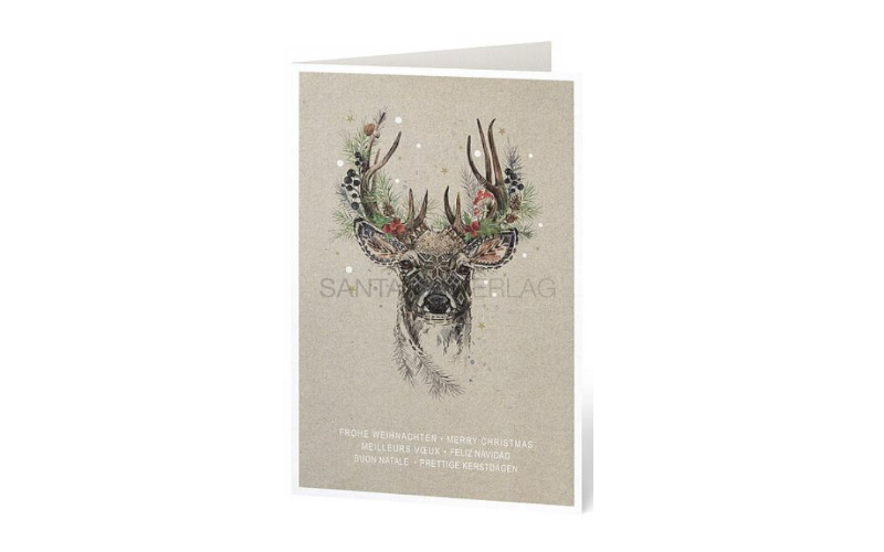 Weihnachtskarte Motiv Hirschgeweih Santa Verlag Weihnachtskarte Motiv Hirschgeweih Santa Verlag